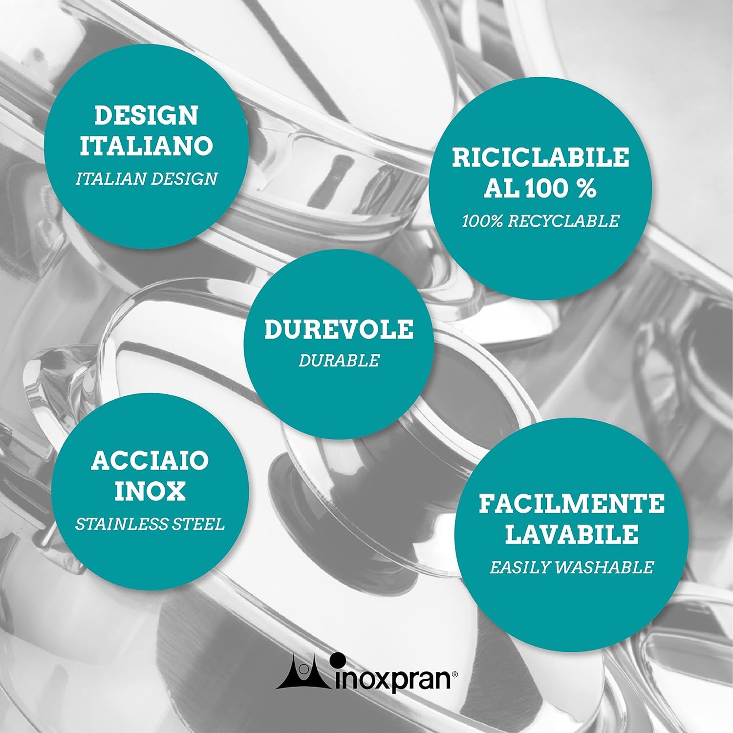 Boîtes à biscuits, 3 pièces, rondes, inox - 8 x 8 x 4 cm