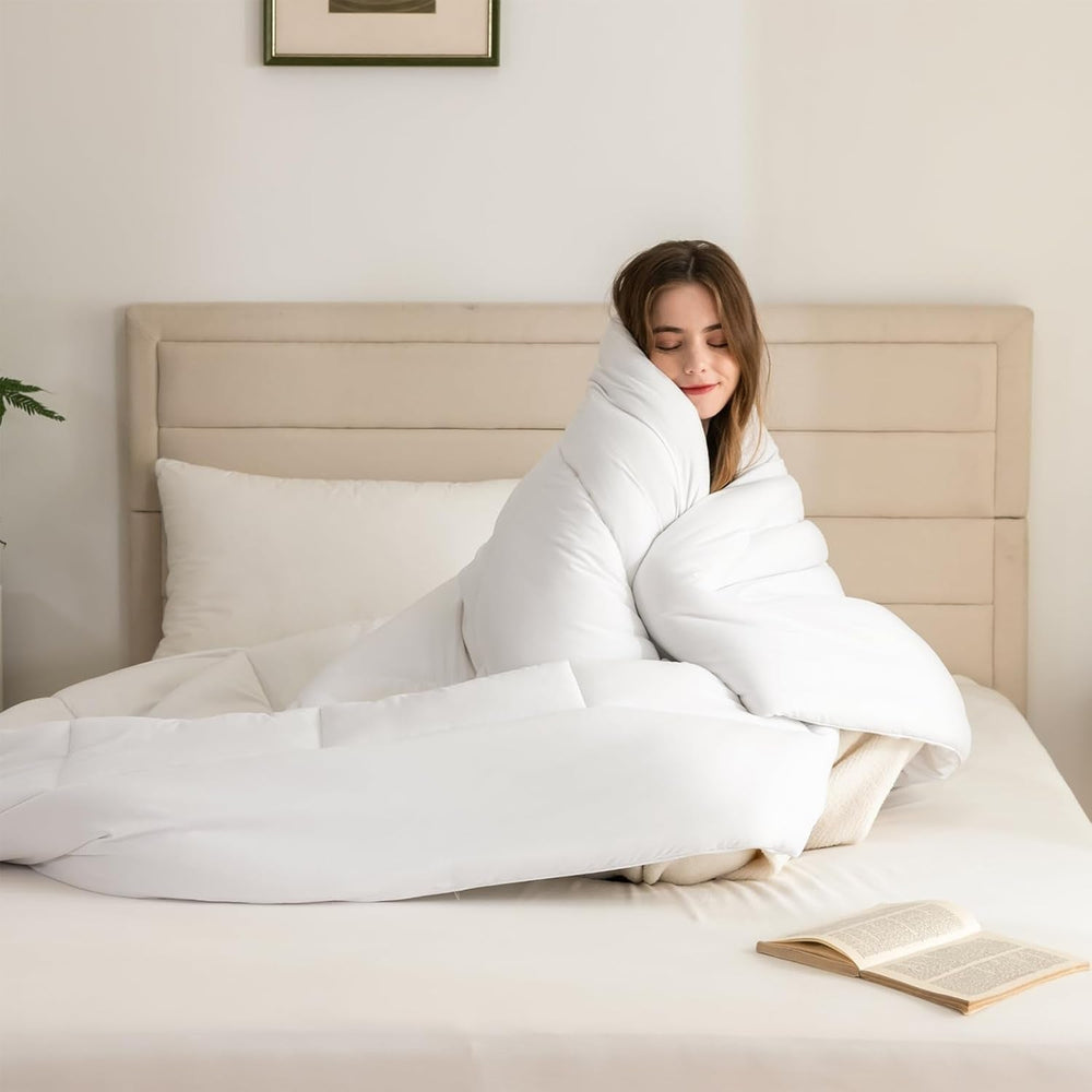 Good Nite Couette Toutes Saisons Couette 155X220 Cm Couette 4 Saisons Couette Microfibre Couette Quatre Saisons Blanc (155X220 Cm) Couettes et Couettes Naty Shop