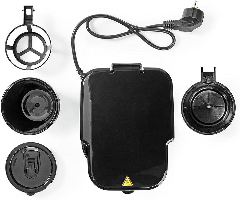 NEDIS Espressor - Café Filtré - 0,4 l - 1 Tasse - Minuteur - Noir / Argent