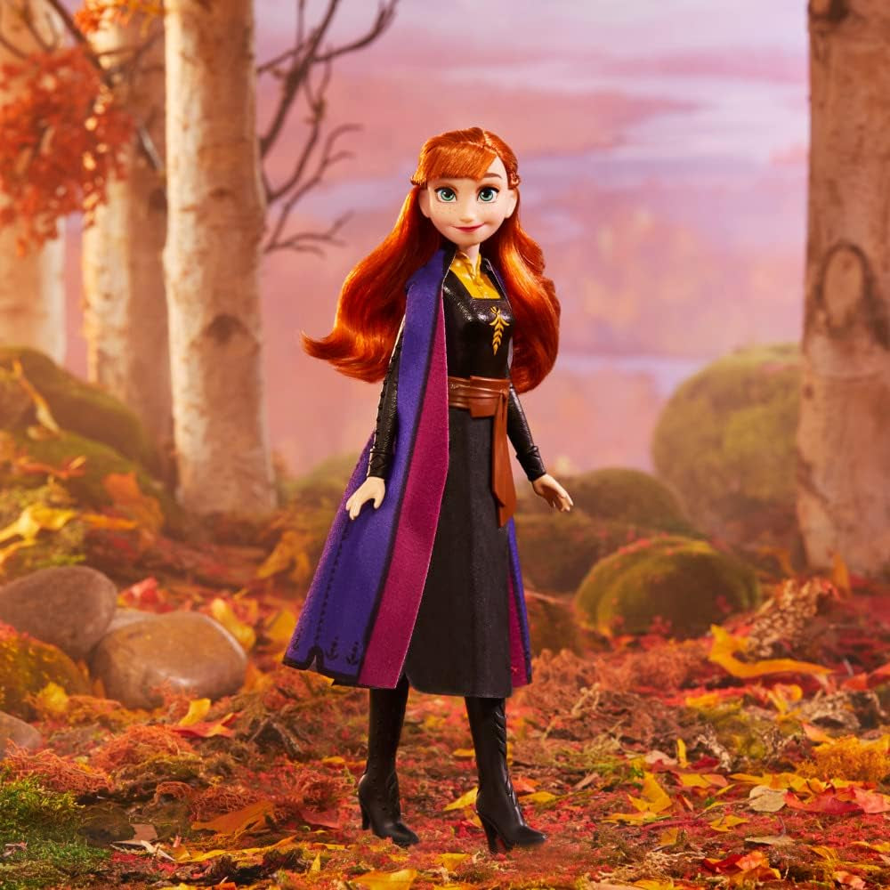 Disney Die Eiskönigin 2 Schimmerglanz Anna Modepuppe, Rock, Schuhe und Lange rote Haare, für Kinder ab 3 Jahren
