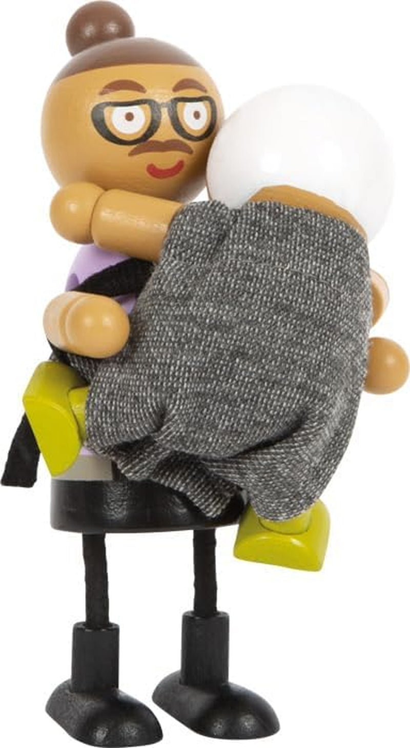 small foot Biegepuppen-Familie mit Baby, 8 Flexible Holz-Puppen unterschiedlichen Alters, Geschlechts & Hautfarbe, 12426, Beige