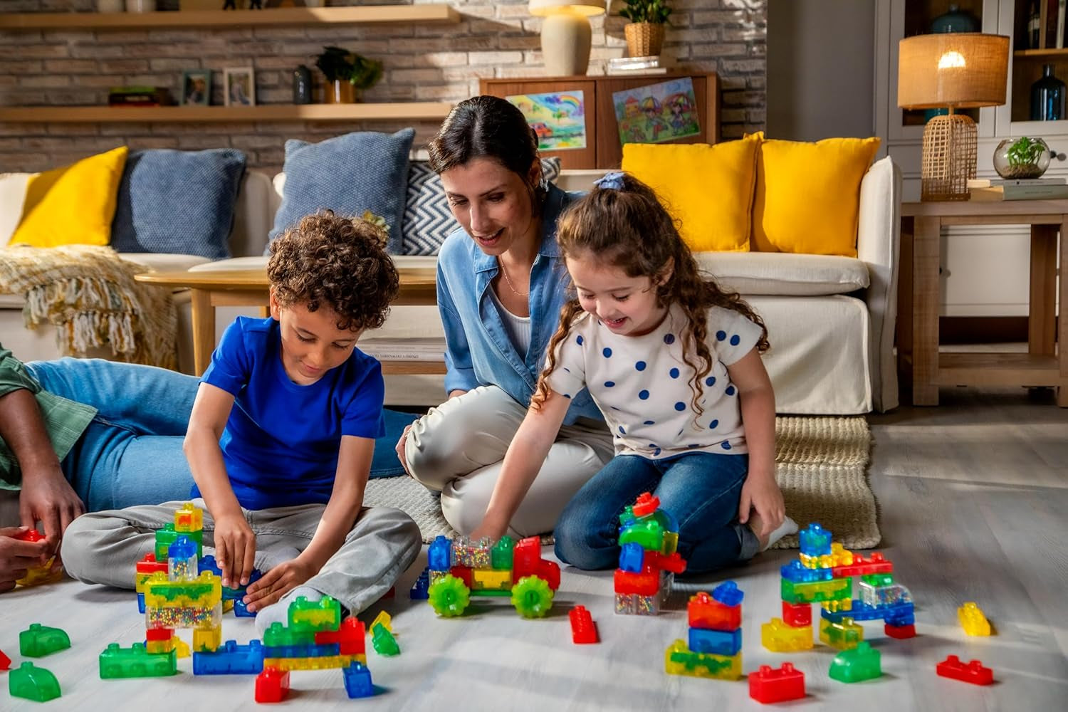 Jelly BLOX - Vehicle Kit, Bauspielzeug ab 2 Jahren, mit 35 Sensorische Bausteine, Konstruktion Spielzeug für Kinder, Sensory Play mit Spielsteinen