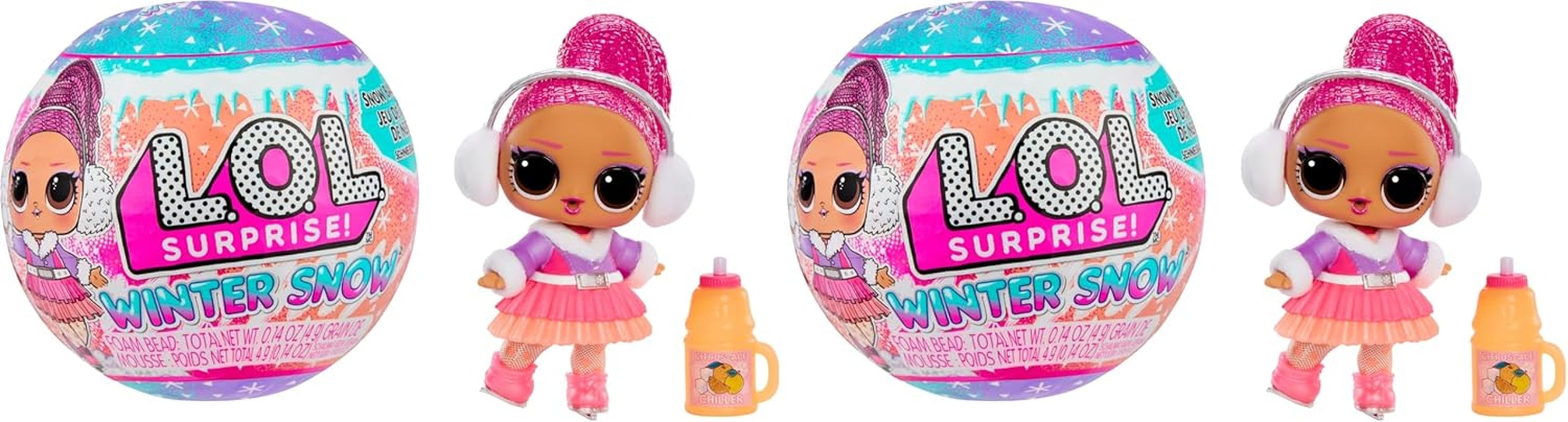 L.O.L. Surprise! Winter Snow Tot - 1 Sammlerpuppe mit Magischer Schneeüberraschung, Blindverpackung, 8 Puppen zum Sammeln, Frostig-Cooler Mode und Zubehör, Geschenk für Kinder ab 4