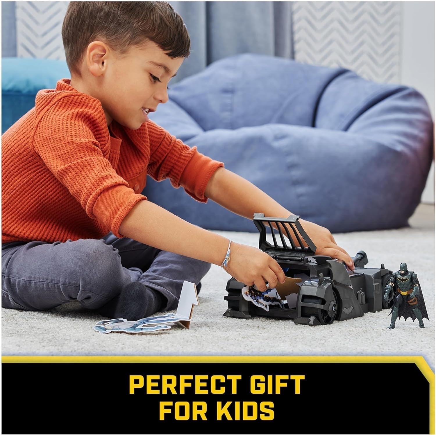 DC Comics Batman Offroad Batmobile avec catapulte avec crochet et cellule grillagée à l'arrière comprenant une figurine Batman de 10 cm pour les fans de super-héros à partir de 4 ans Figurines Naty Shop