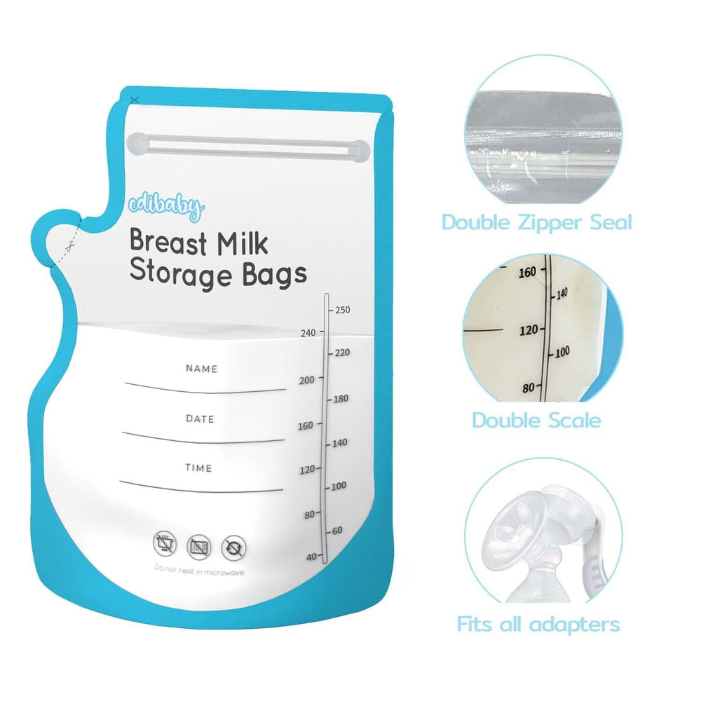 Edibaby, Sachets pour lait maternel, 100 pièces, Stérilisés, sans BPA Accessoires Alimentation et Allaitement Bebe Naty Shop