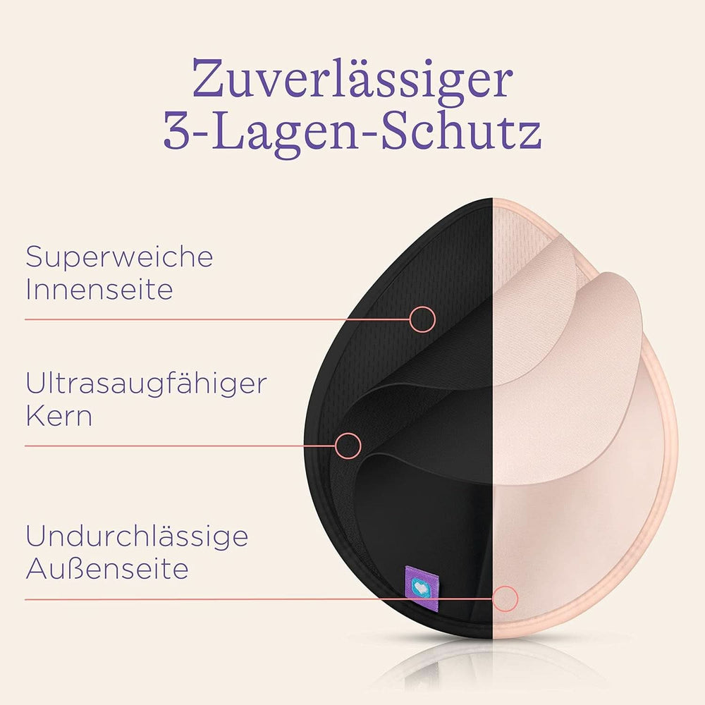 Lansinoh Washbare Stilleinlagen Hellrosa & Schwarz - 8 Stück Inkl. Wäschenetz - Ultrasaugfähig, Superweich Und Wiederverwendbar Accessoires Alimentation et allaitement Bebe Naty Shop