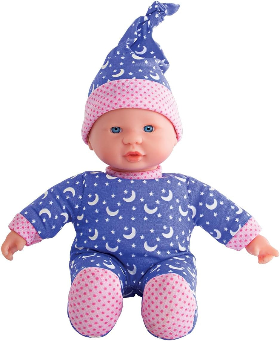Simba 105010010 - Poupée au corps doux Laura Little Star en jolie robe et chapeau avec lunes et étoiles scintillantes 20 cm qui brille dans le noir pour 12 mois et plus Bleu Naty Shop Dolls Titre par défaut