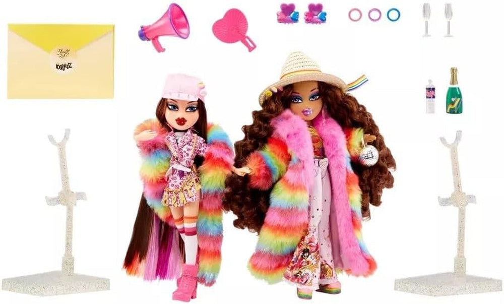Bratz Pride Month Special Edition Designer Puppen by JimmyPaul - ROXXI & NEVRA - 2 Modepuppen, Outfits, Poster, Accessoires, Puppenständer & mehr - Voll beweglich - Zum Sammeln für Kinder ab 3 Jahren
