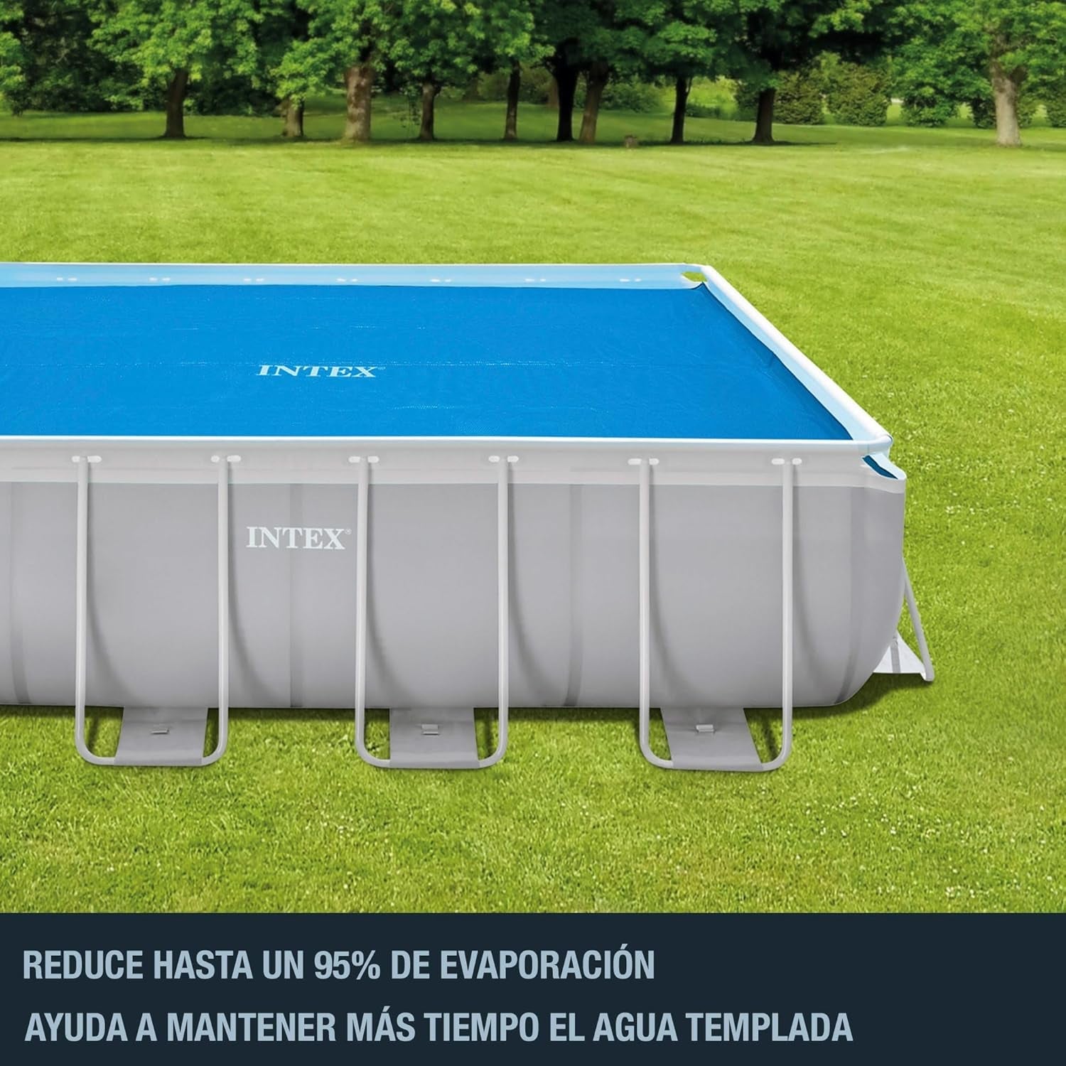 Husă solară Intex pentru saltea dreptunghiulară Ultra Frame 488 x 244 cm, grosime 160 microni, dimensiuni fabricate: 476 x 234 cm, 28029 Albastră