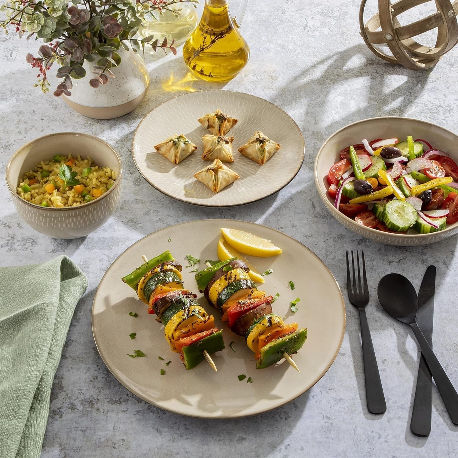 Service de table Matisse avec double bol, Service pour 4 services de table Naty Shop