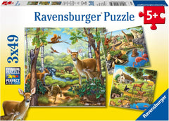 Ravensburger Puzzle pour enfants - 09265 Forêt/Zoo/Animaux - puzzle pour enfants à partir de 5 ans, avec 3X49 pièces Puzzle Naty Shop Titre par défaut