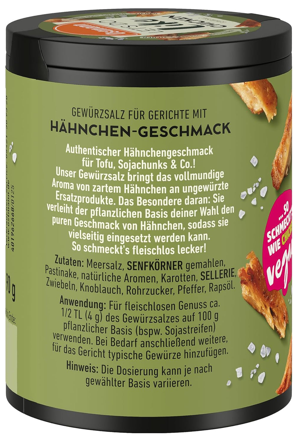 Ostmann Gewürze - Faisons comme le poulet | Hähnchen-Geschmack pour ungewürzte Fleischersatzprodukte | Gewürzsalz pour tofu et morceaux de soja | 90 g dans une barre de recyclage Metalldose