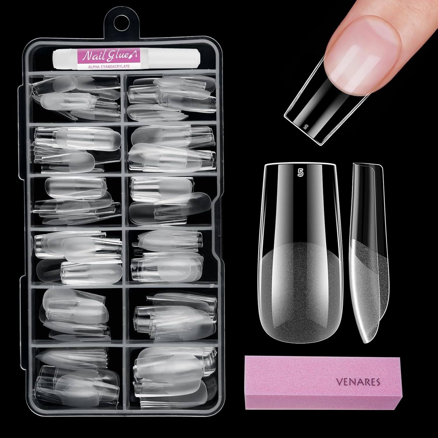 Ongles courts à couverture complète 120 pièces bouts d'ongles courts en forme d'amande bouts d'ongles courts en forme d'amande en gel souple 12 tailles bouts d'ongles courts préformés semi-mats pour ongles en gel