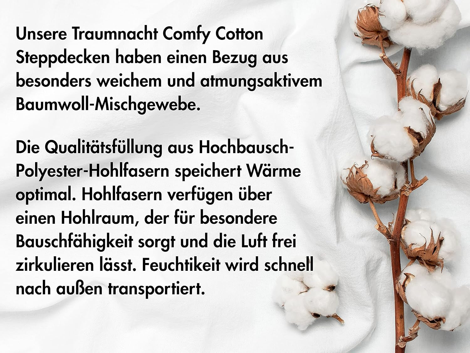 Traumnacht Couette confortable en coton mono toutes saisons, couette de transition idéale avec housse en mélange de coton, 135 x 200 cm, lavable, certifiée Oeko-Tex, fabriquée selon les normes de qualité allemandes Quilts and Quilts Naty Shop