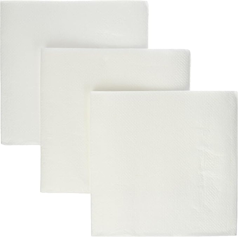 , Serviette cocktail en papier, pli 1/4, Dentelle, 150 Serviettes, Blanc