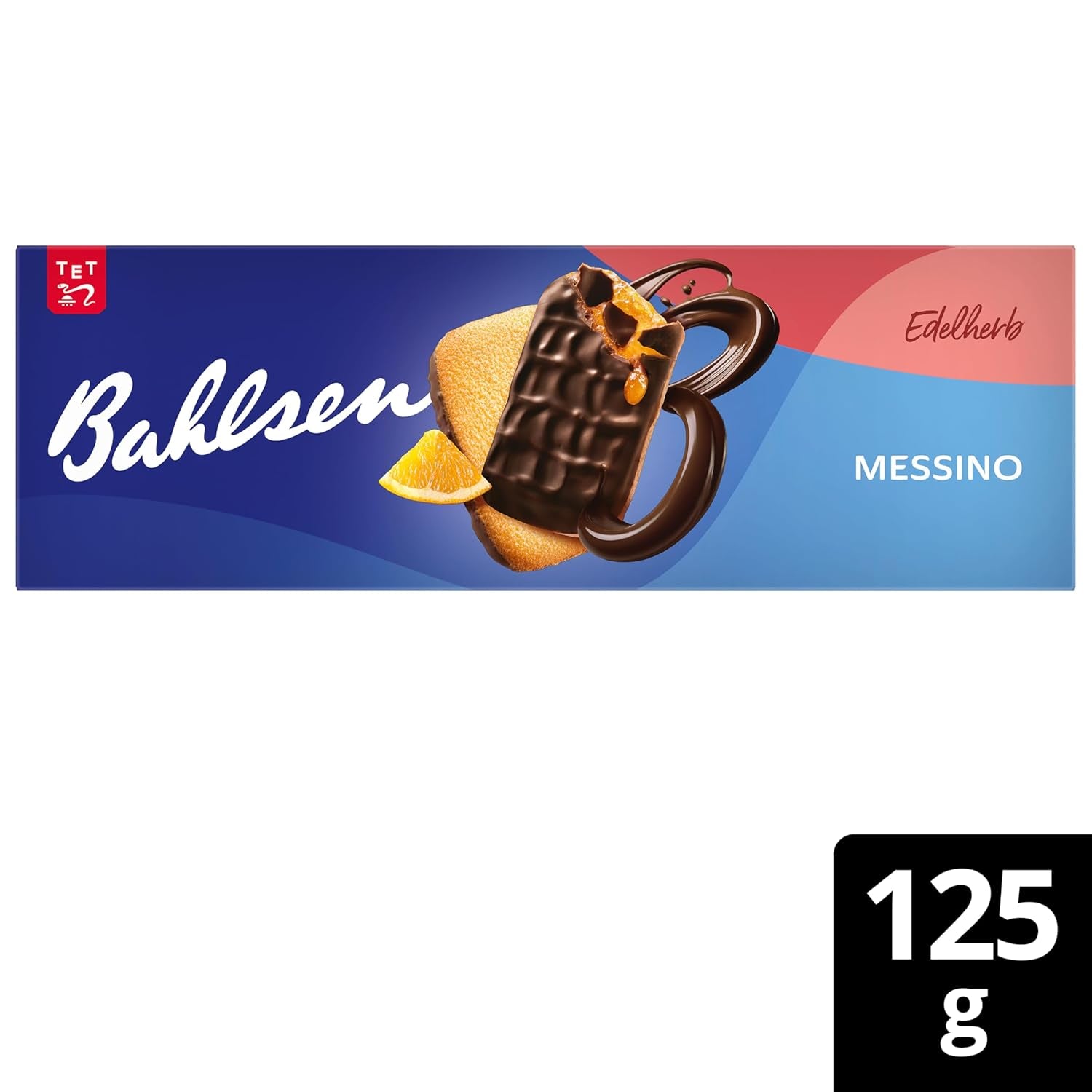 Bahlsen Messino Edelherb - 1 paquet - Pâte moelleuse fourrée à l'orange et au chocolat noir (1 x 125 g)