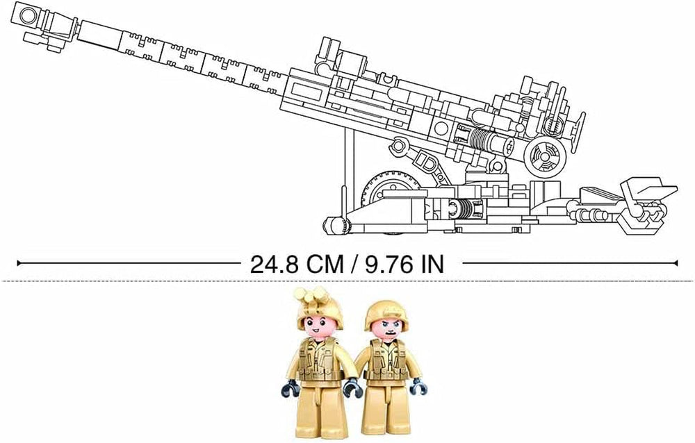 Sluban- Modell Bricks-M777 Howitzer 258 Stück, M38-B0890, Mehrfarbig