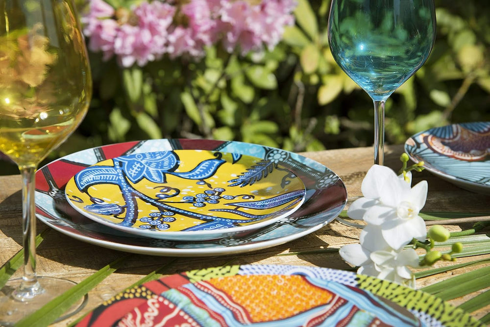 Service de table Excelsa Africa 18 pièces, porcelaine et céramique, multicolore Naty Shop