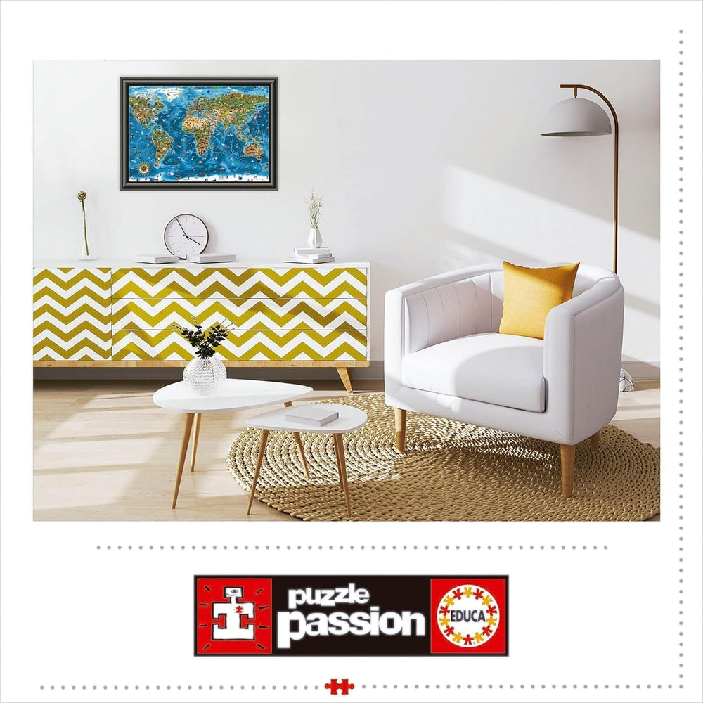 Educa - Puzzle 1000 pièces pour adultes | Merveilles du monde, puzzle de 1000 pièces pour adultes et enfants, attractions touristiques, carte du monde. Puzzle pour adultes à partir de 14 ans (19022) Puzzle Naty Shop