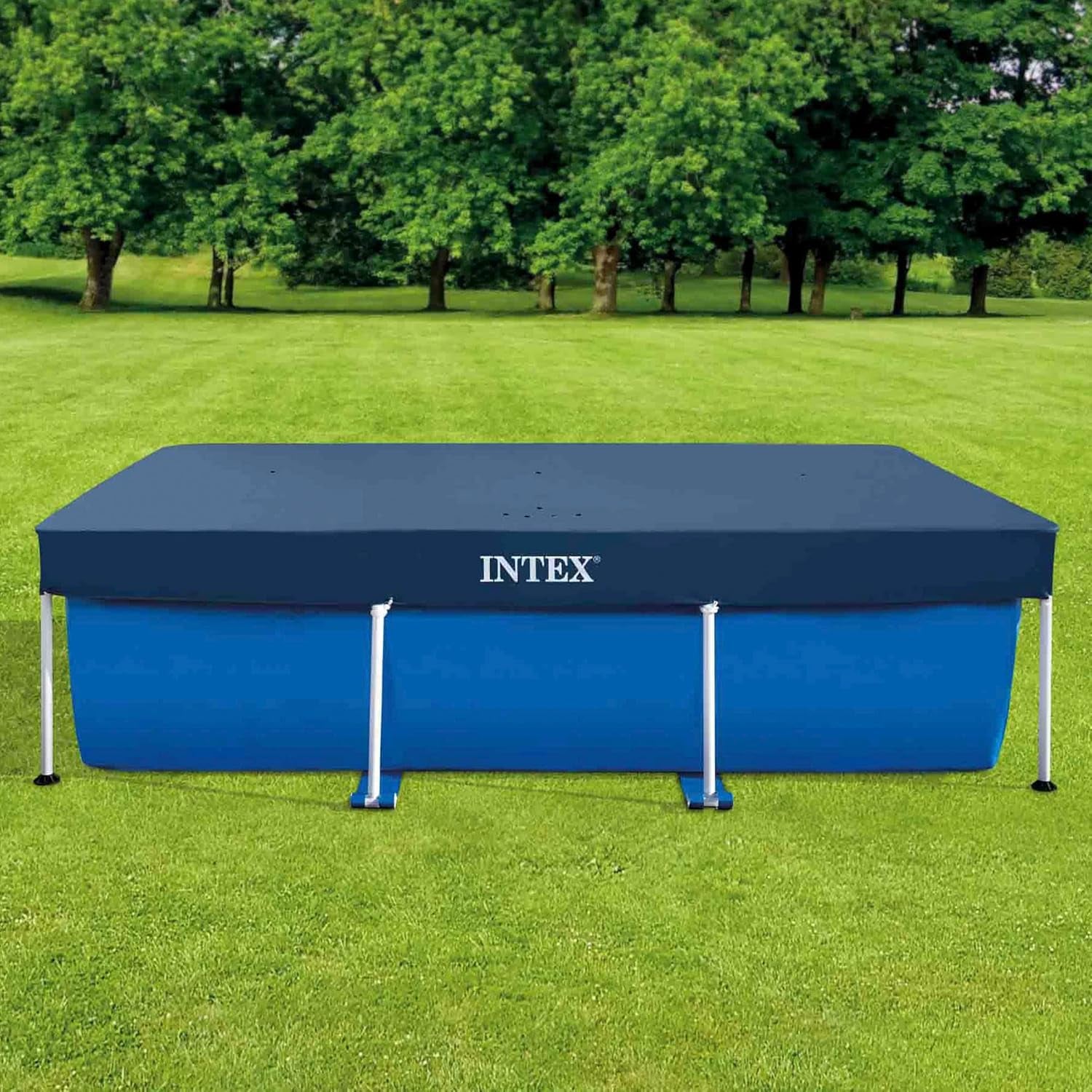 Intex 28038 - Bâche pour piscines hors sol rectangulaires, PVC, bleue, 300x200 cm