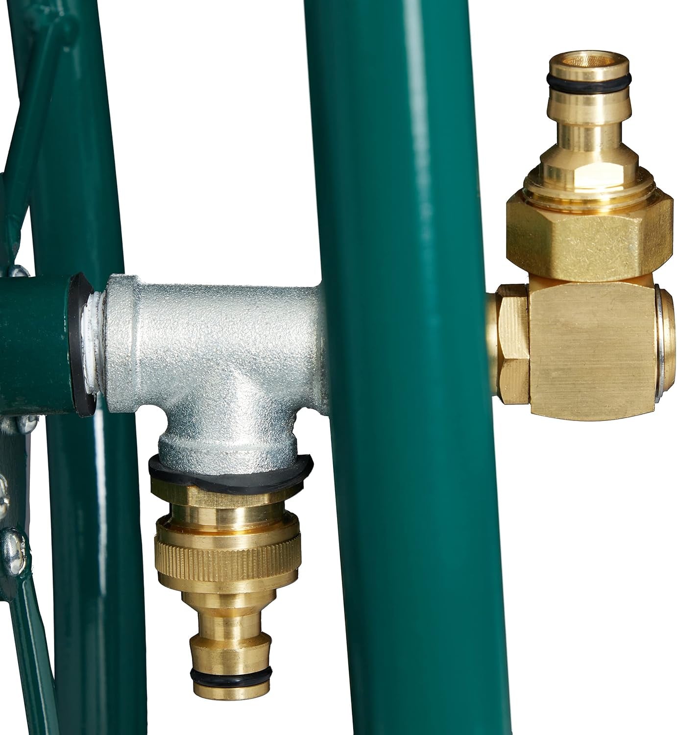 Relaxdays Dévidoir Jusqu'à 60 M 4 Pneus En Caoutchouc Plein Accouplement Click Enrouleur De Tuyau En Métal Dévidoir De Tuyau Vert