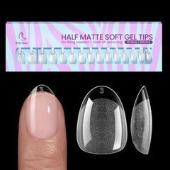 Btartbox Faux-ongles en amande extra courts - Gel à couverture complète X Soft XS - Semi-mat préformé pour salon d'ongles larges 320 pièces