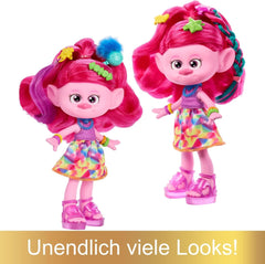 Mattel DREAMWORKS TROLLS Together Strong - Poupée mannequin Queen Poppy Hair-Tastic - 15+ accessoires, peigne à paillettes, gel à paillettes lavable, à partir de 3 ans, HNF25 Naty Shop Dolls