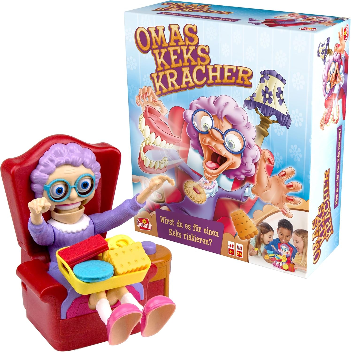 Les Biscuits de Grand-mère Goliath - Jeu de société amusant pour 4 ans et plus, Jeu de réaction passionnant pour toute la famille, Idée cadeau d'anniversaire, Jeux de société pour 2 à 4 joueurs - 15 min