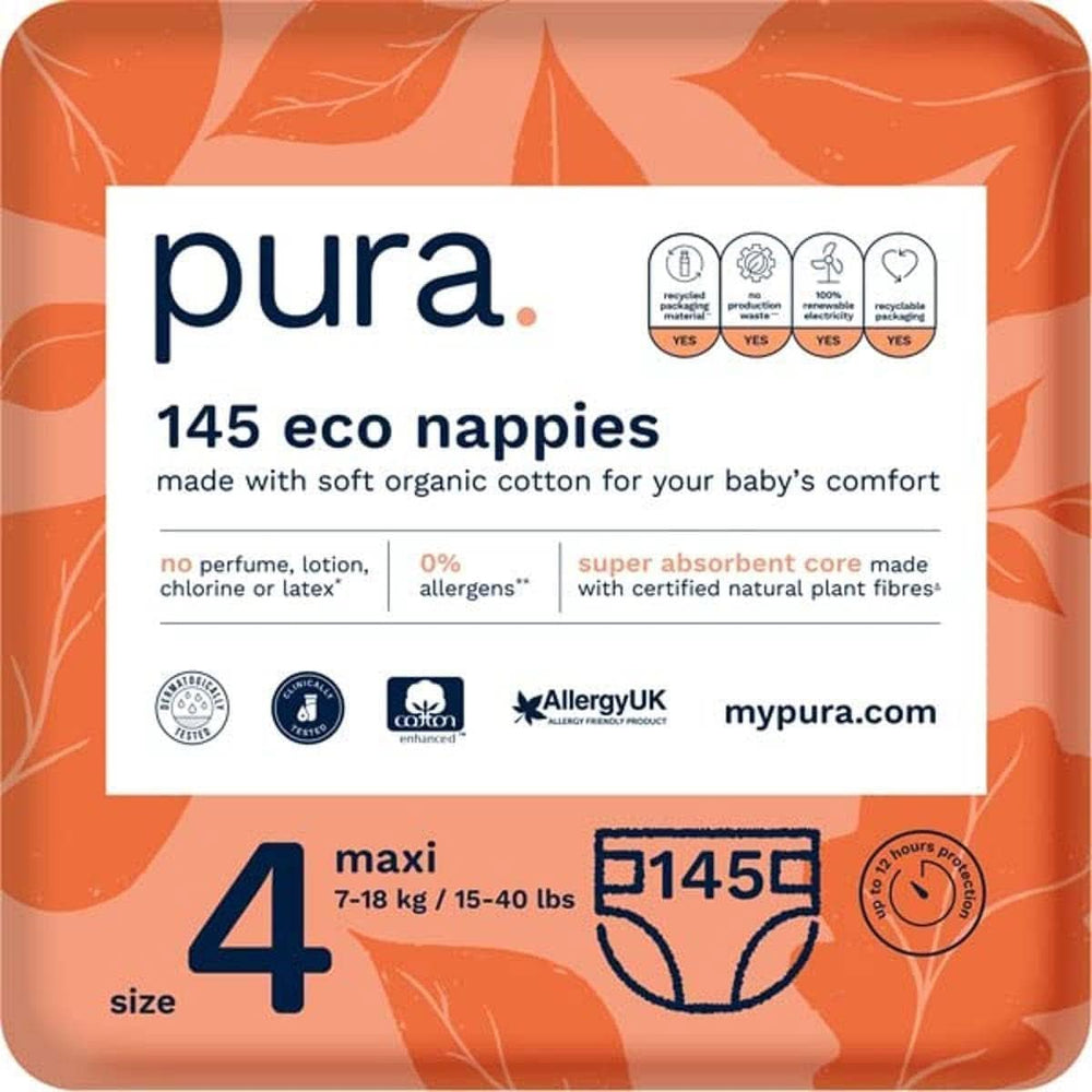 Scutece eco, EU Ecolabel, piele sensibilă, bumbac, hipoalergenic Mama si Copilul Naty Shop 4 (145 buc)
