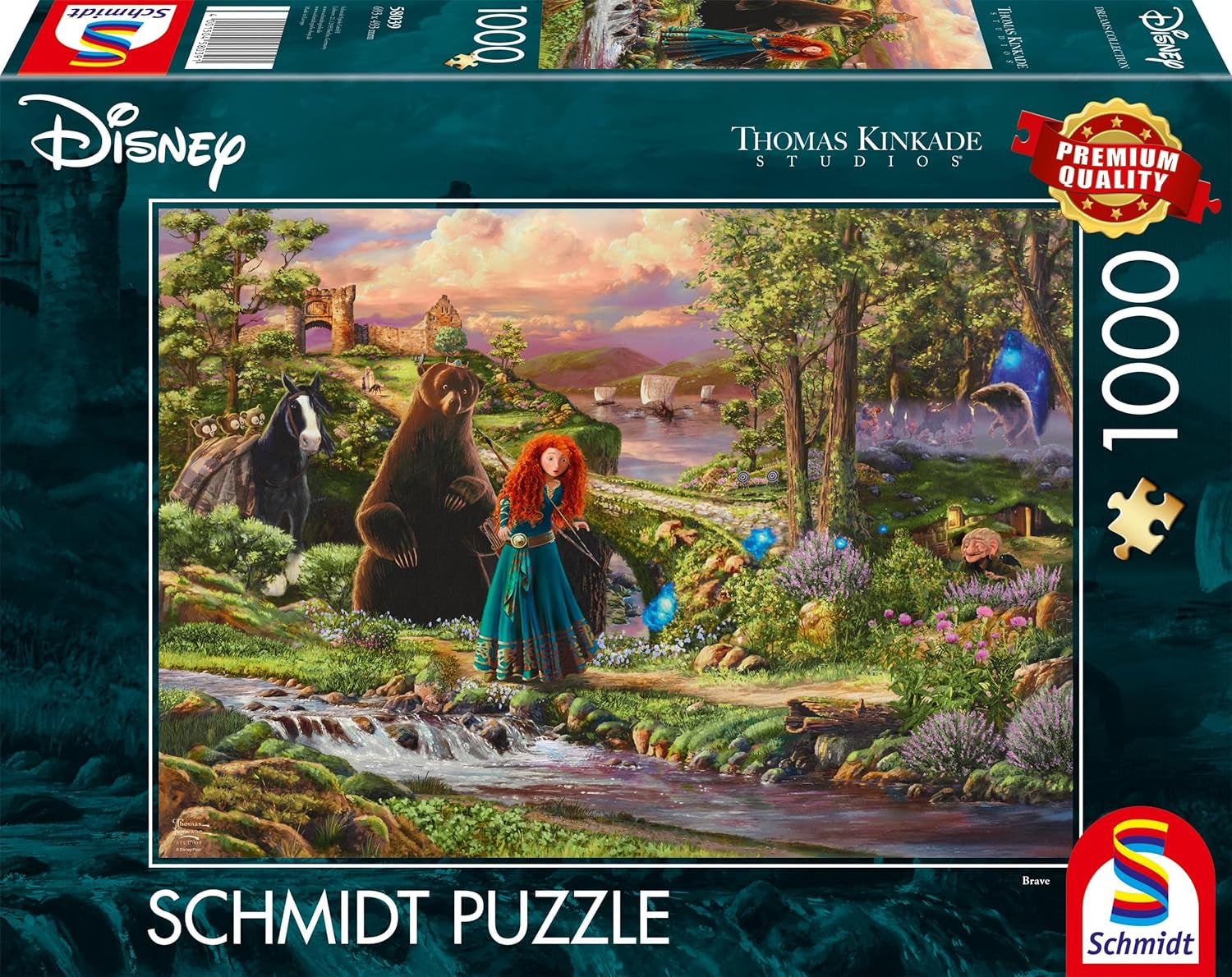 Schmidt Spiele 58039 Disney, Brave, Merida, Thomas Kinkade, puzzle 1000 pièces, multicolore Puzzle Naty Shop Titre par défaut