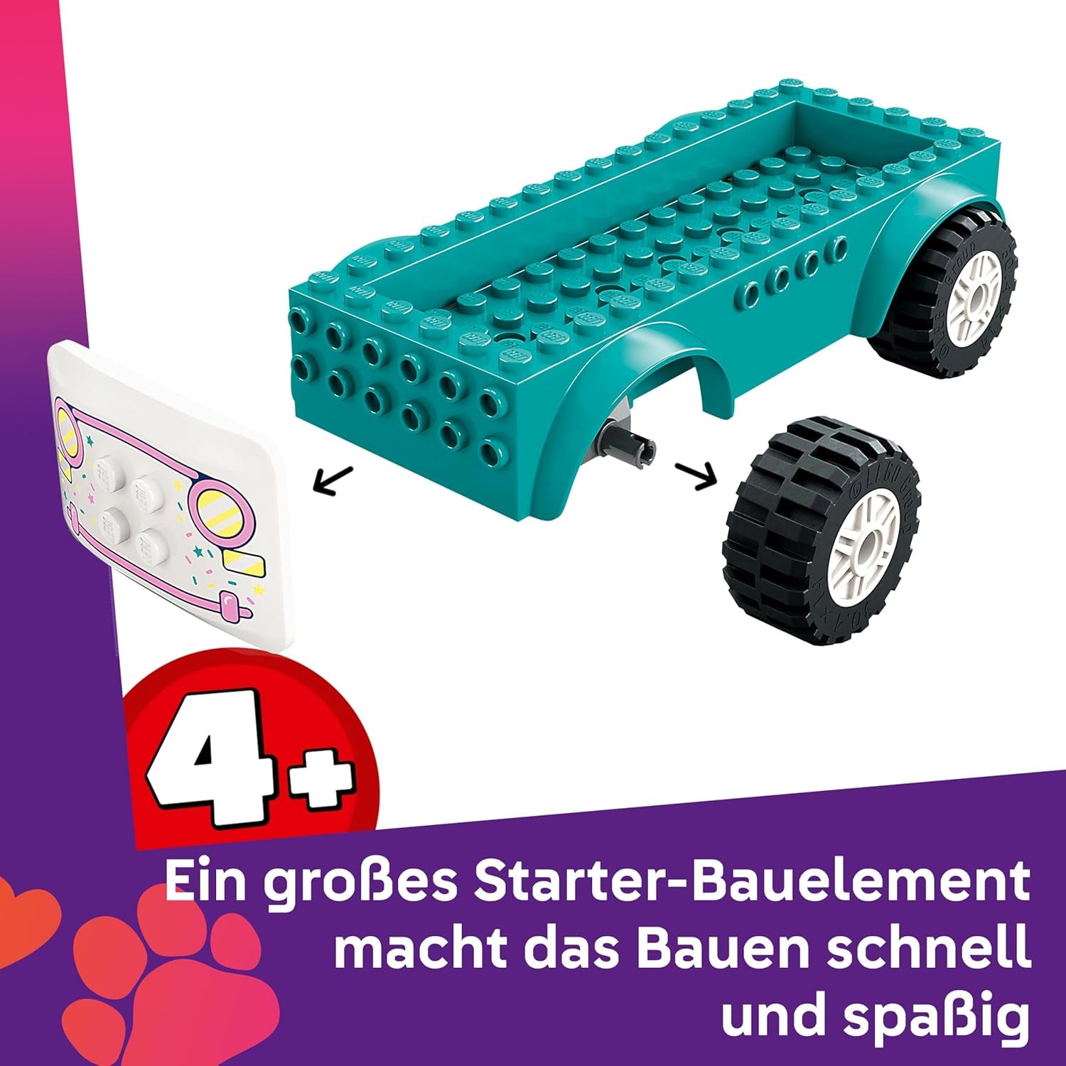 LEGO Friends Heartlake City Eiswagen, Spielset für Rollenspiele, Bauset mit 2 Spielzeugfiguren und einem Hasen, Spielzeug für Mädchen ab 4 Jahren, Bauspielzeug mit Minifiguren der Charaktere 42644
