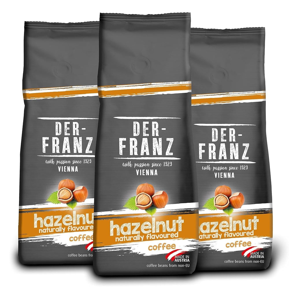 Café Der-Franz, grains de café Arabica et Robusta Café Naty Shop 3 x 500 grammes Noisettes