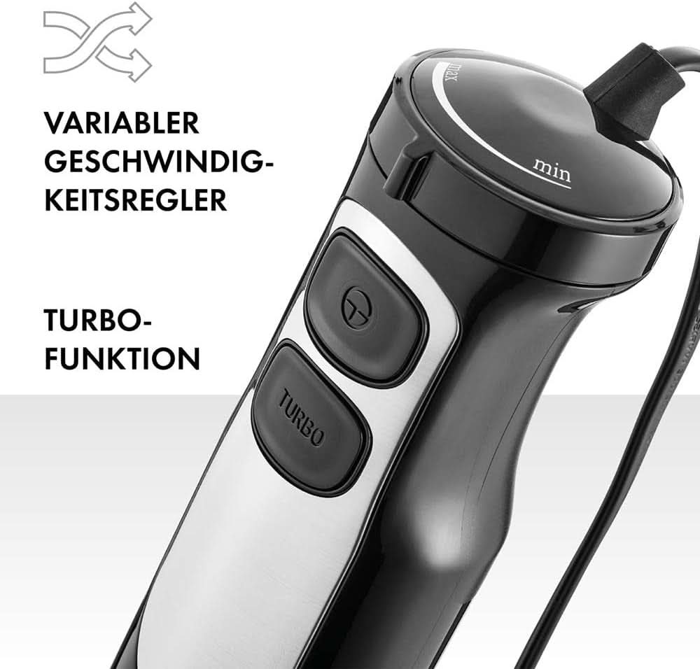 ZWILLING Stabmixer, Inkl. 600 Messbecher, 550 Watt, 18/8 Stainless Steel, Edelstahl/Schwarz Mama si Copilul Naty Shop