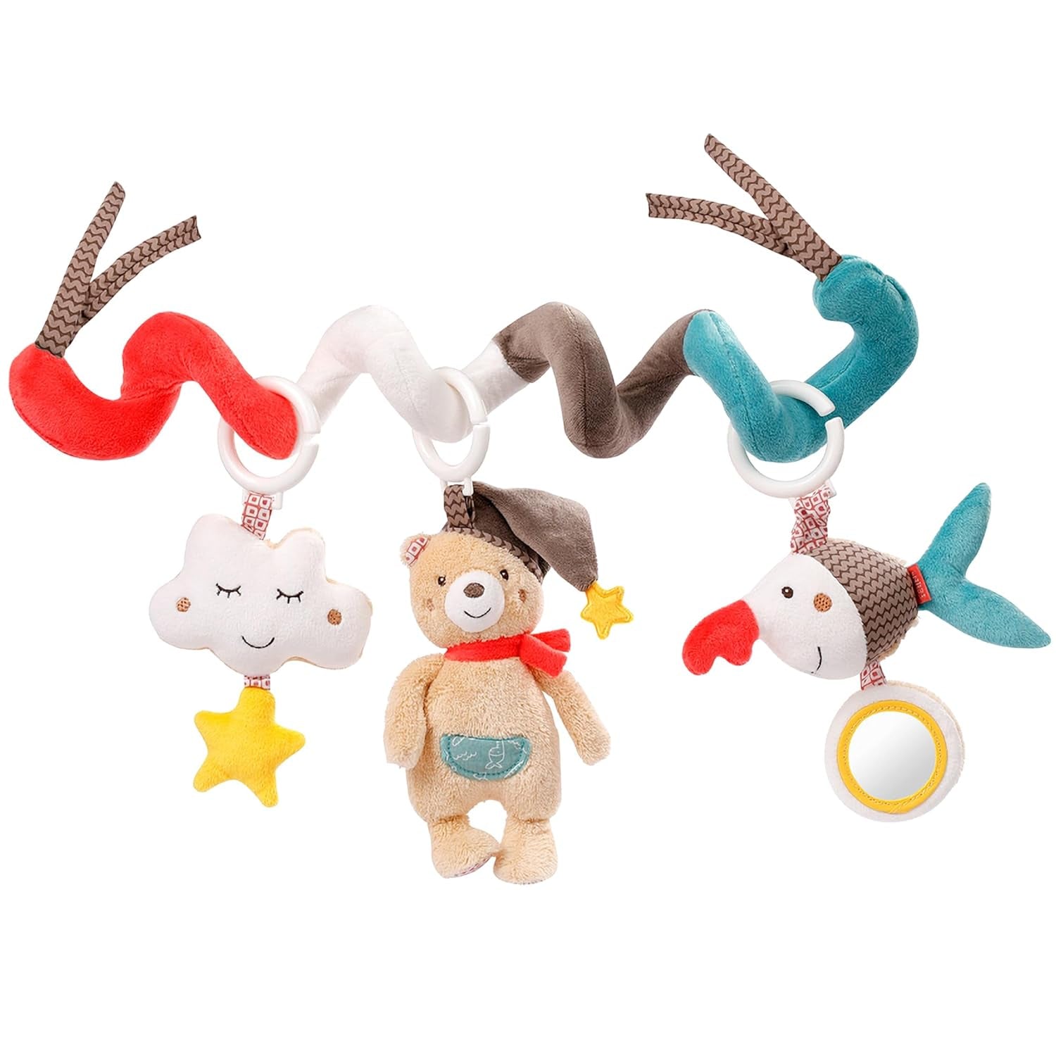 Fehn Activity Spiral Sleeping Forest - jouet de poussette à toucher et à saisir - jouet pour bébé pour lit, parc, poussette et siège auto - jouet d'activité motrice pour bébés et jeunes enfants à partir de 0 mois Baby Toys Naty Shop Bruno