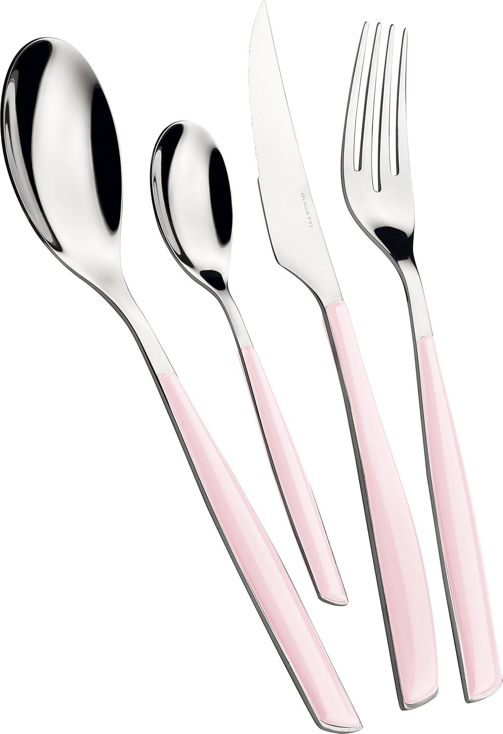 BUGATTI Glamour, Ménagère pour 6 personnes, 24 pièces en acier inoxydable 18/10 Naty Shop Lotus Rose