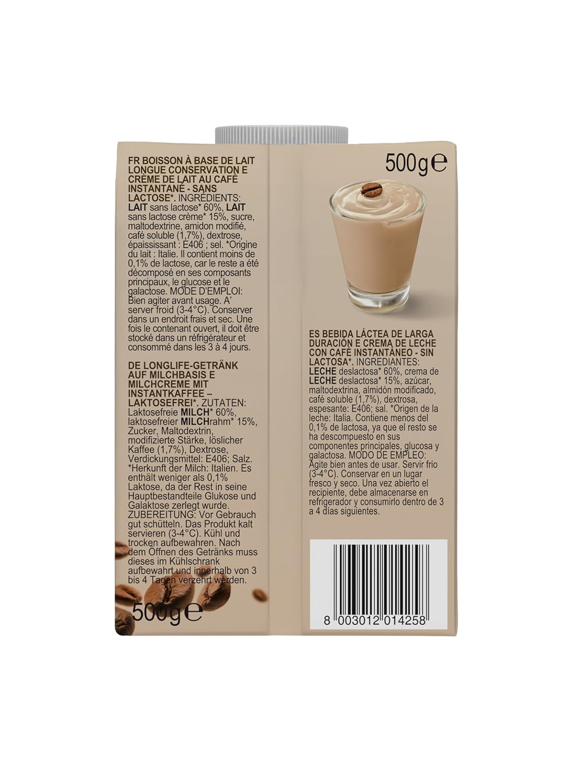 Gimoka Cream Caffè Latte Sans Lactose Sans Gluten Sans Conservateurs