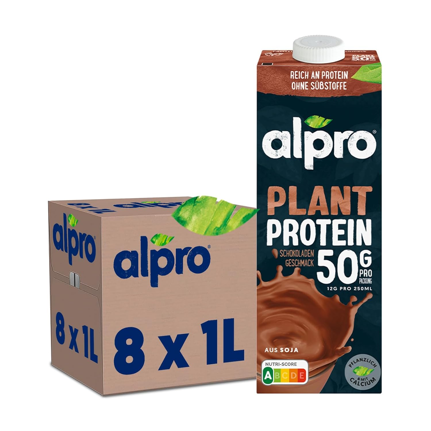 Alpro Proteindrink Chocolat Soja 8x1L - Protéine Végétale