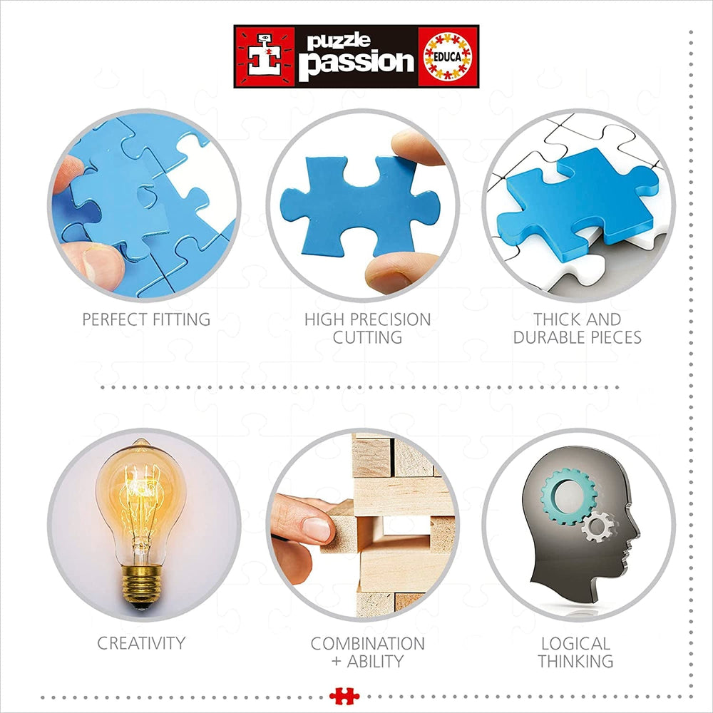 Educa - Puzzle 1000 pièces pour adultes | Merveilles du monde, puzzle de 1000 pièces pour adultes et enfants, attractions touristiques, carte du monde. Puzzle pour adultes à partir de 14 ans (19022) Puzzle Naty Shop