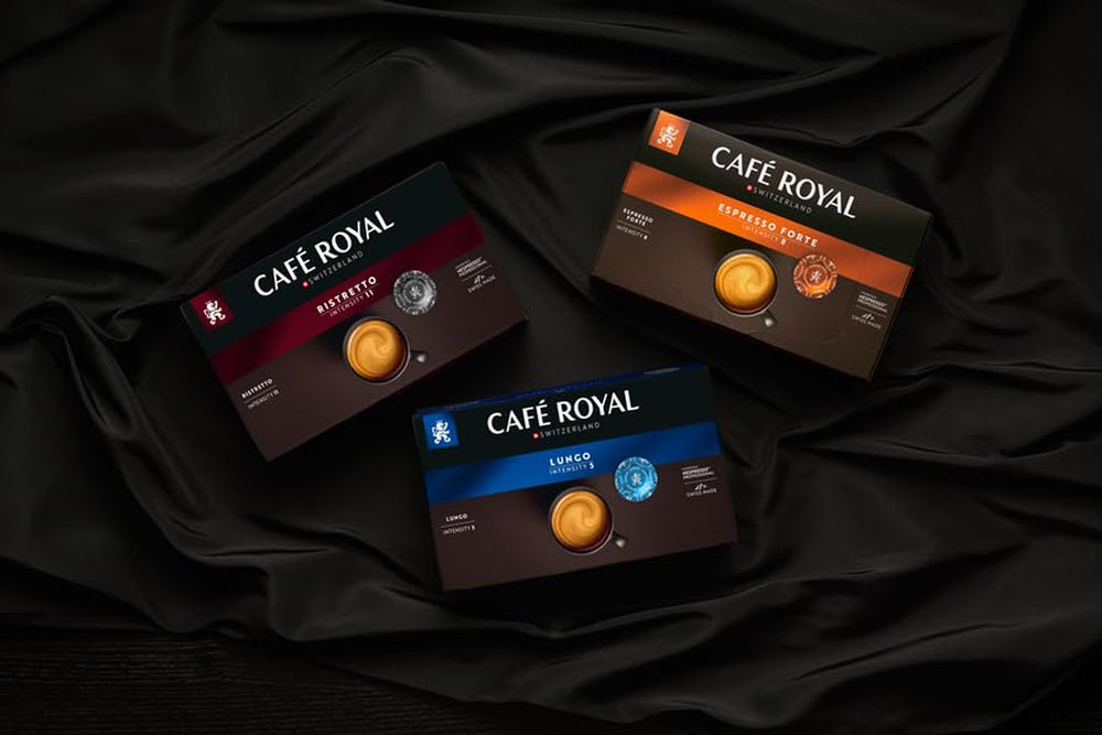 Café Royal Professional Pads, Lungo Forte, 50 dosettes Nespresso (R) Professional compatibles pour le bureau et la gastronomie, certifiées Rainforest Alliance, 100 % de café Arabica, intensité 8