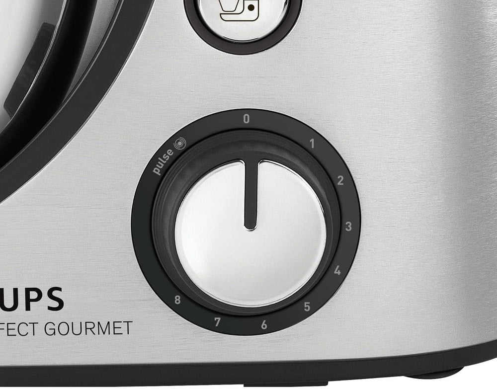 Robot culinaire Krups KA631D Master Perfect Gourmet | 1100 watts | 8 vitesses | Bol en acier inoxydable de 4,6 litres | 5 accessoires : set de pâtisserie, bol flexible, unité de hachage | inox brossé Mère et Enfant Naty Shop