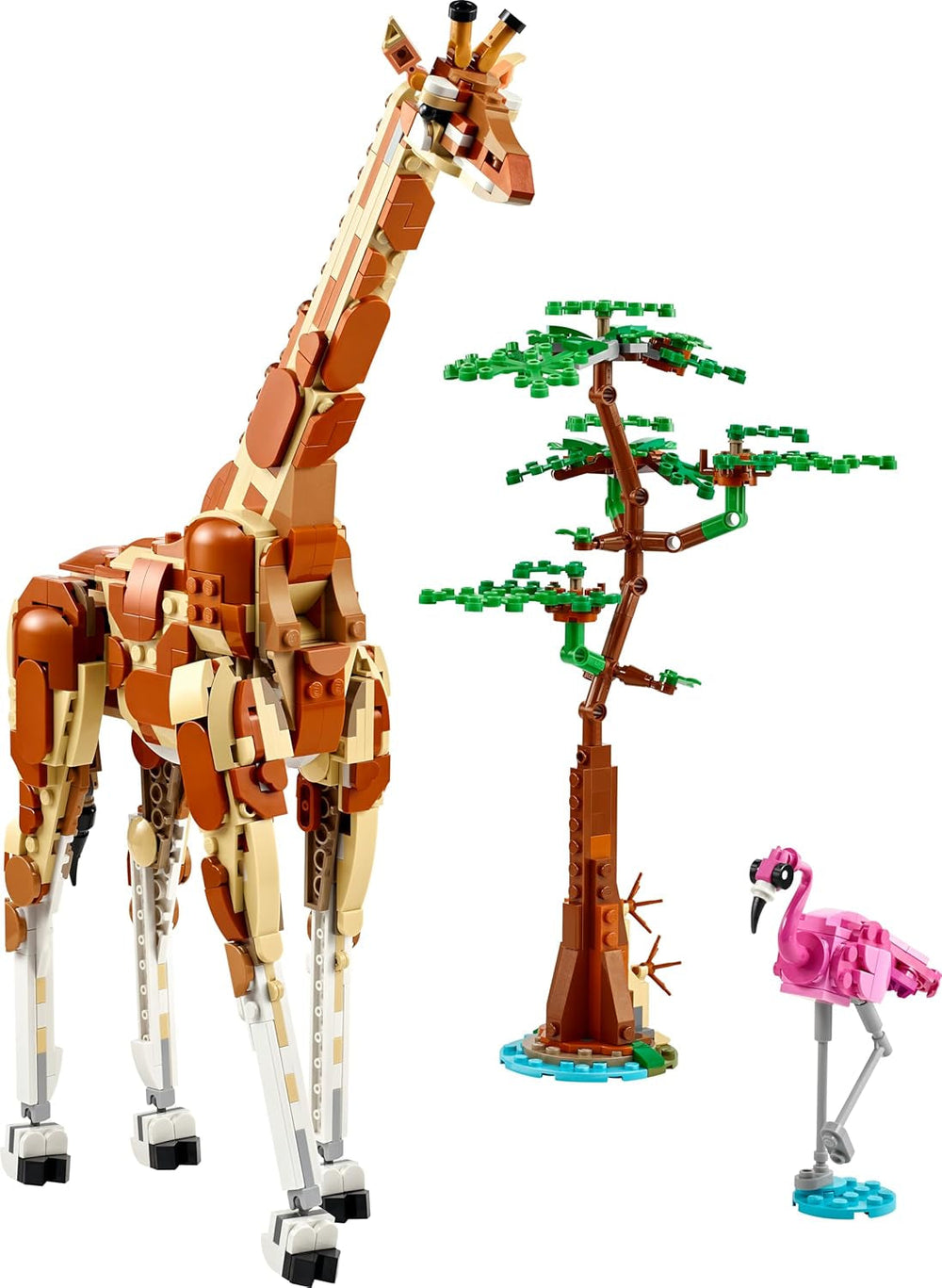 LEGO Creator 3in1 Wild Safari Animals, Giraffe Toy to Gazelle Figures to Lion Model, Set for Kids, Girls & Boys Aged 9 Plus, Includes Flamingo and Butterfly, Nature Gifts for Imaginative Play 31150