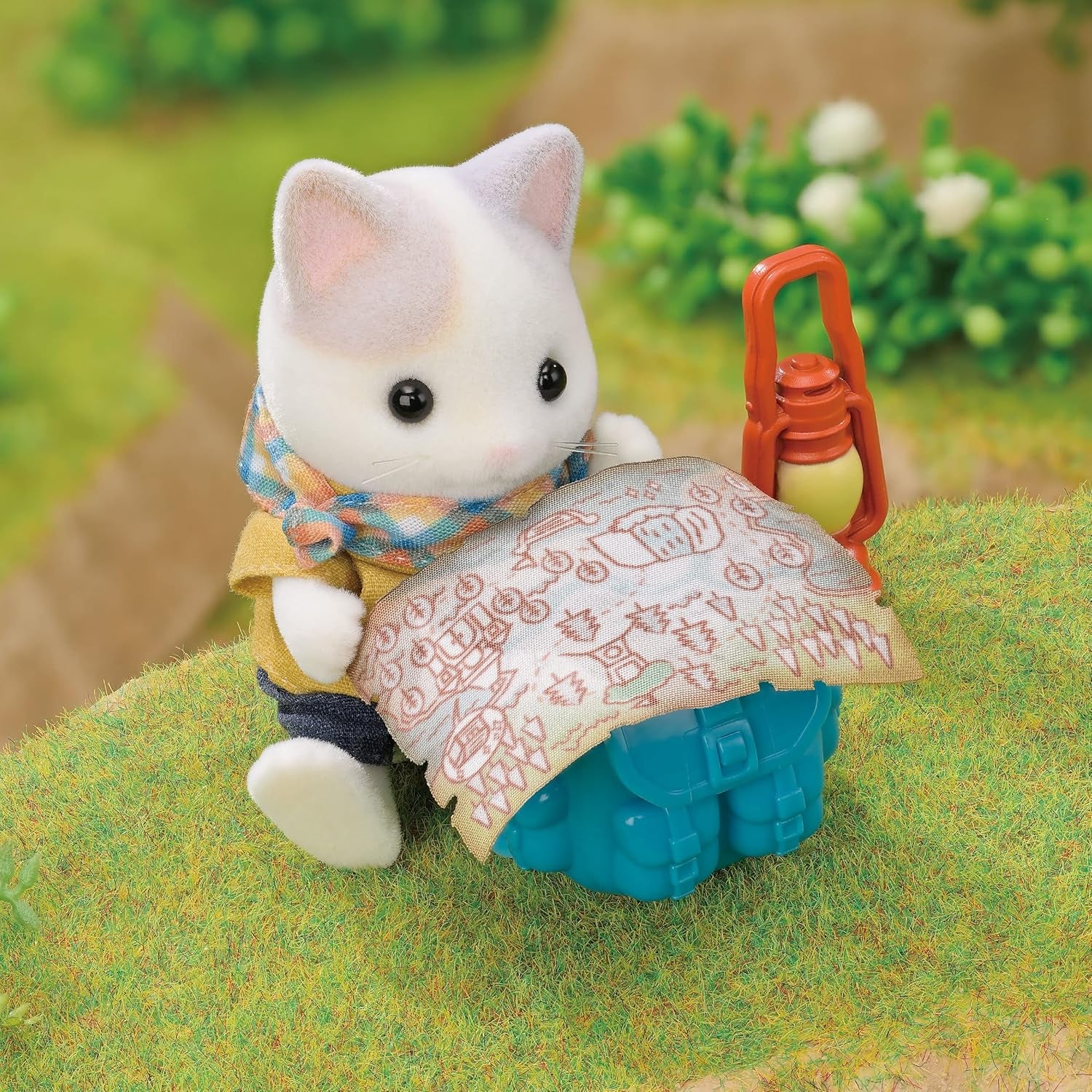 Sylvanian Families - 5763 Ensemble d'explorateur d'aventure à deux figurines Chat au lait Père Garçon Figurine animale Jouet détaillé pour poupées Naty Shop de 3 ans