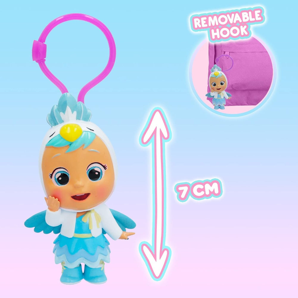 CRY BABIES MAGIC TEARS Schlüsselanhänger| Überraschungs-Sammelpuppe Schlüsselanhänger, 7cm | Geschenk, Spielzeug für Kinder ab 3 Jahre, Weiß