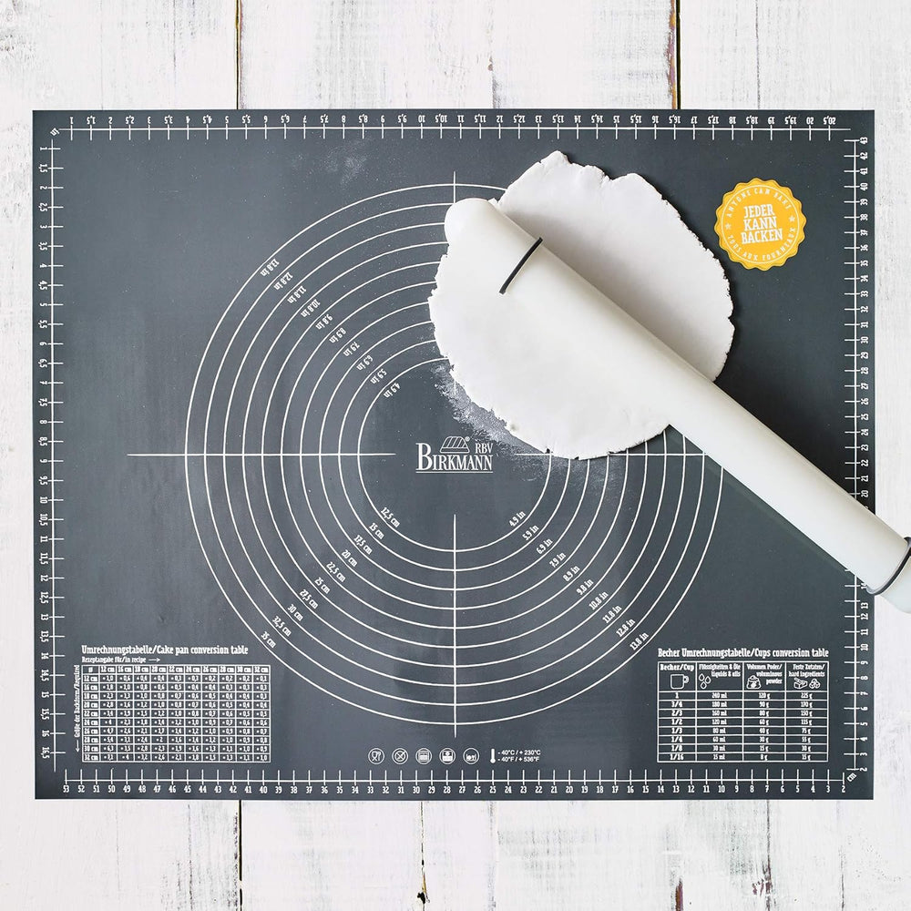 Rouleau à pâtisserie Easy Baking, 40 cm, blanc, avec anneaux d'espacement en silicone, en plastique alimentaire