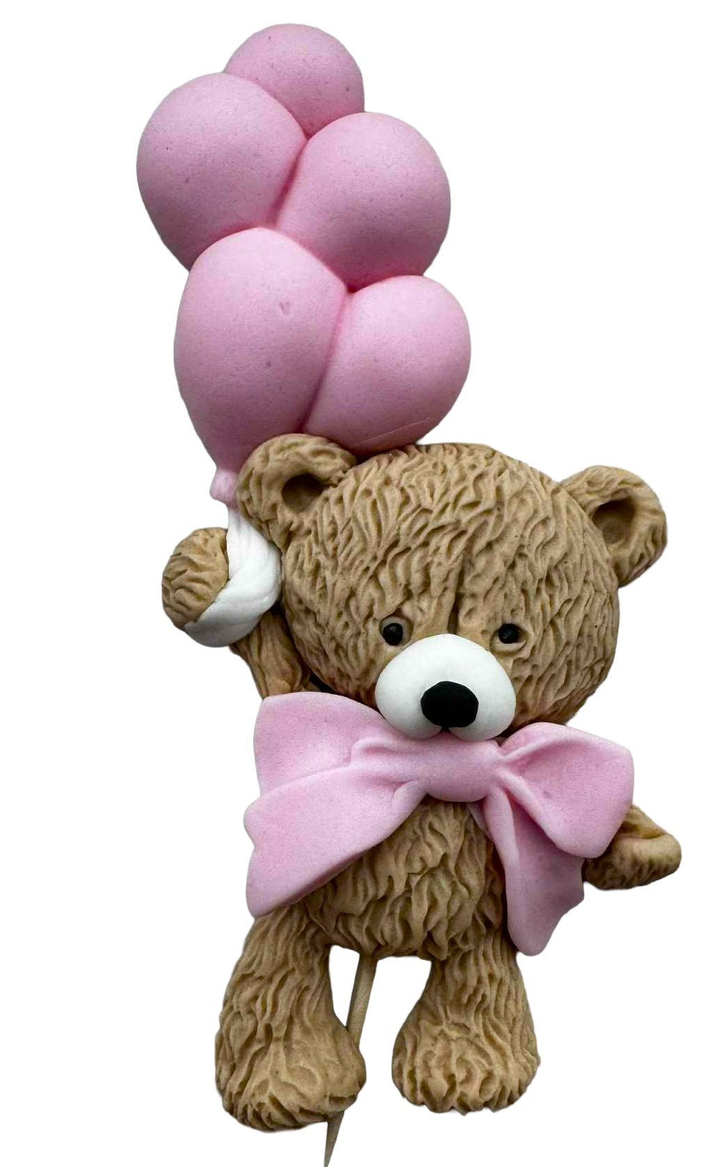 Décoration Ours En Peluche Avec Ballons - Comestible Taille 12 Cm Idéal Pour Les Gâteaux De Fêtes