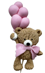 Décoration Ours En Peluche Avec Ballons - Comestible Taille 12 Cm Idéal Pour Les Gâteaux De Fêtes