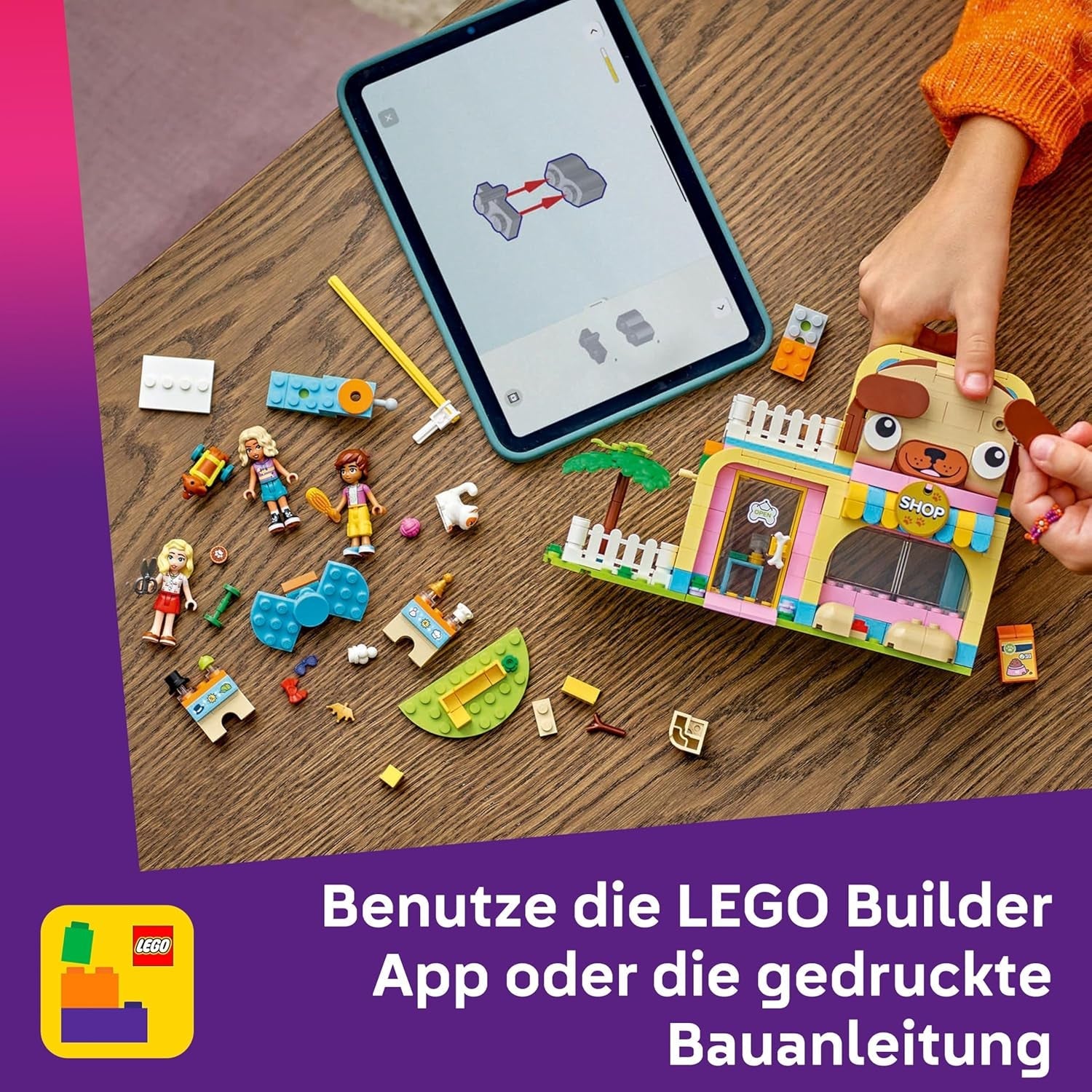 LEGO Friends Geschäft für Haustierzubehör - mit Hund, Katze und Kaninchen als Tierfiguren, 3 Minifiguren und viel Zubehör für die Haustierpflege - Geschenk für Mädchen und Jungen ab 6 Jahren - 42650