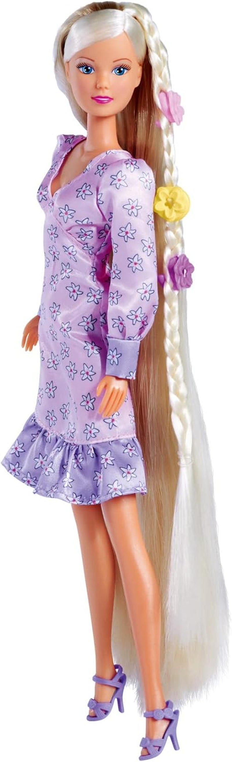 Simba 105733640 - Steffi Love Flower Hair, poupée aux cheveux extra longs, comprend 6 pinces, accessoire de tresse et peigne, 29 cm, à partir de 3 ans