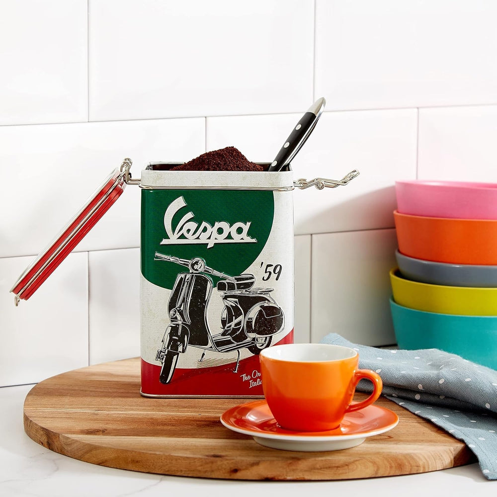 Boîte à café rétro Nostalgic-Art, 1,3 L, Vespa - Classique italien - Idée cadeau pour les fans de scooter, Produit original sous licence (OLP), Décoration d'atelier de design vintage, Décoration d'atelier de design vintage Boîtes de conservation des aliments Naty Shop