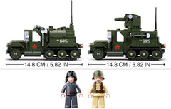 Sluban SL95556, WWII - Alliiertes Halbkettenfahrzeug [M38-B0685], Spielset, Klemmbausteine, Soldaten, mit Spielfigur, Army WWII, Multi Color